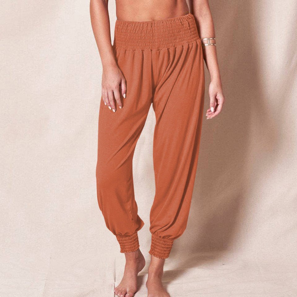 Casual Loose Trousers Solid Color Sports Yoga Ankle Banded Pants Women - Trend finder