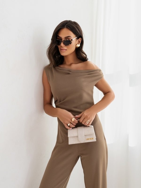 Sexy Jumpsuits For Women Falling Straps Business Rompers Elegant Straight Long Pants Rompers Fastened With A Zipper On The Side. - Trend finder