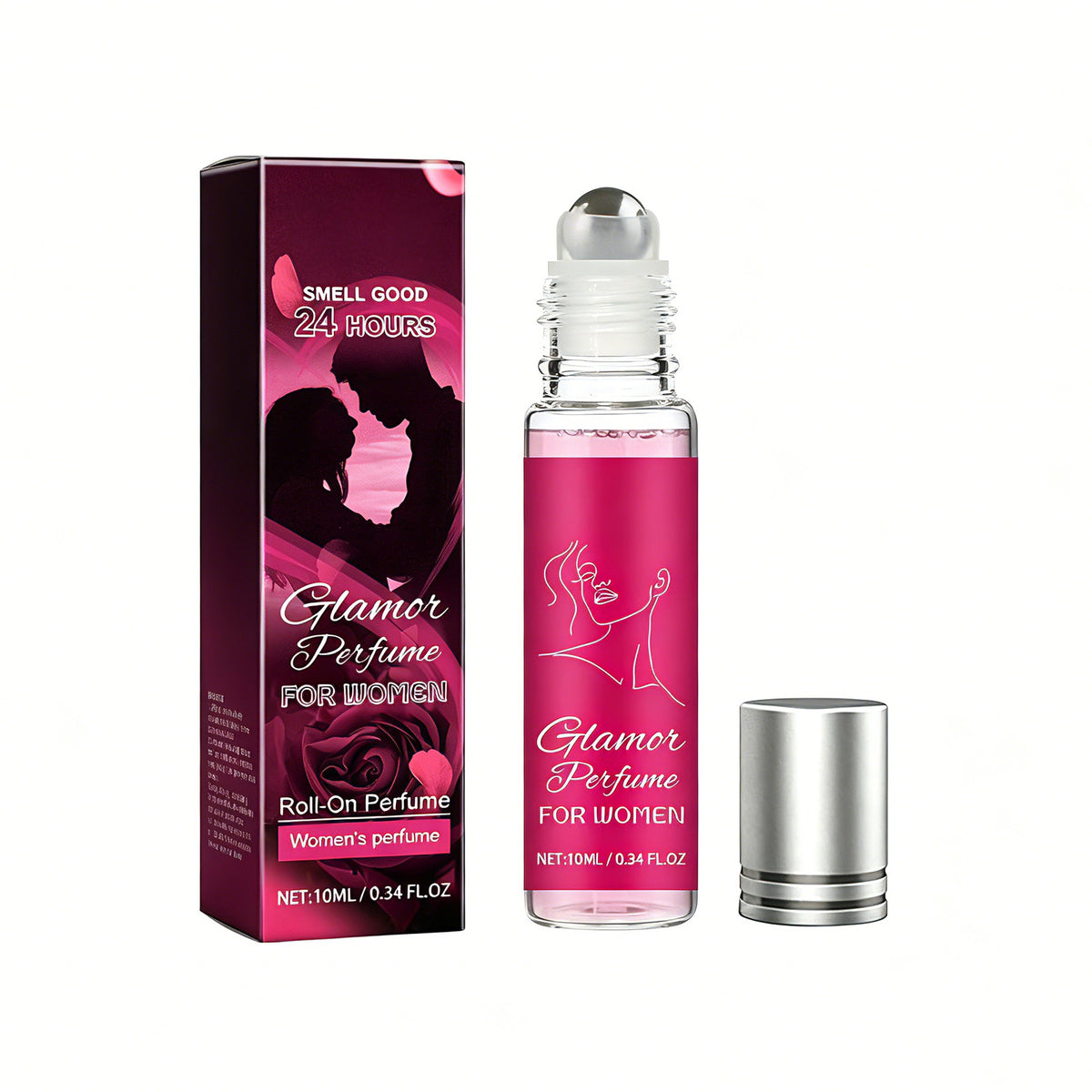 Women Pheromone Roll-On Perfume, Long Lasting Rose Scent Portable Mini Glamor Perfume, Natural Elegant Fragrance For Dating & Daily Use, 10ml - Trend finder