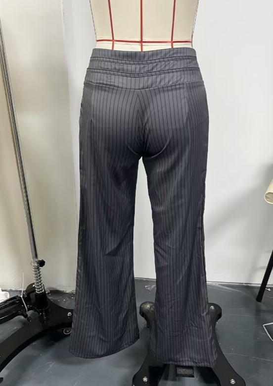 Casual Striped High-waisted Loose Wide-leg Pants For Women, A Relaxed Style That Makes Them Look Slimmer, Straight-leg Trousers. - Trend finder
