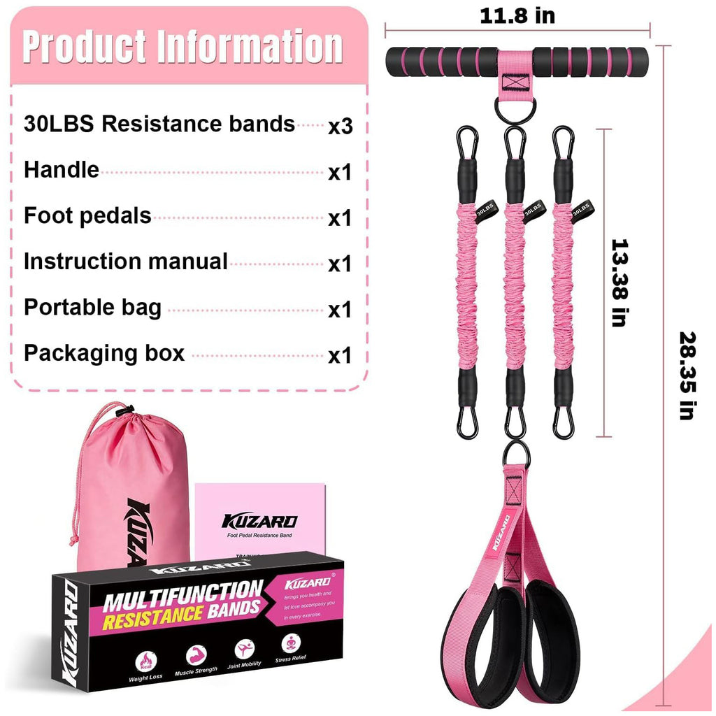 3 Tube Sit Up Resistance Bands With Handles & Foot Pedals, Adjustable Abdominal Exercise Equipment, Multifunctional Resistance Trainer For Abs, Waist, Arms & Leg Workout For Women - Trend finder
