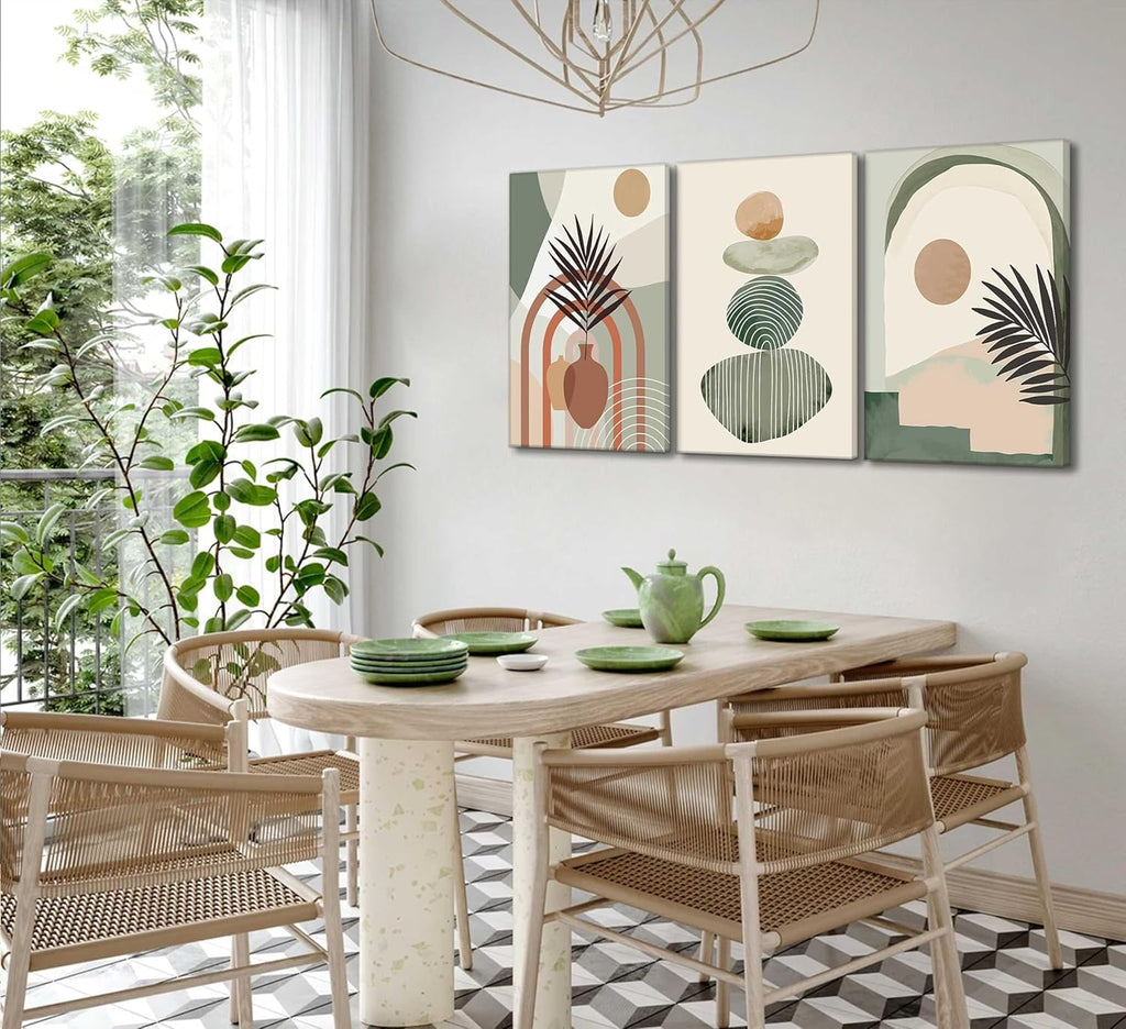 3 Pcs Boho Art Wall Decor Canvas Wall Art Decor Stretched And Framed Ready To Hang Size 12 X 16in - Trend finder