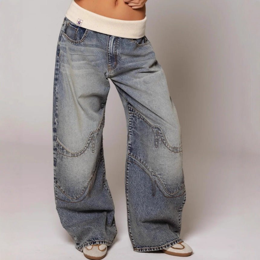 Loose-fitting Straight-leg Jeans With Pockets Fashion Casual Trousers Street-style Pants Women's Clothing - Trend finder