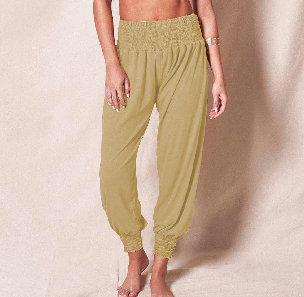 Casual Loose Trousers Solid Color Sports Yoga Ankle Banded Pants Women - Trend finder