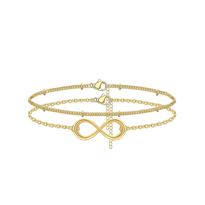 Dainty Gold Bracelets For Women, 14K Gold Filled Adjustable Layered Bracelet Cute Oval Chain Bar Gold Bracelets For Women Jewelry - Trend finder