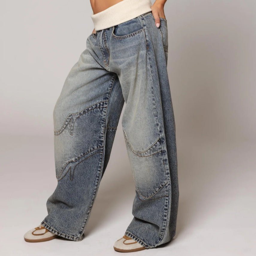 Loose-fitting Straight-leg Jeans With Pockets Fashion Casual Trousers Street-style Pants Women's Clothing - Trend finder