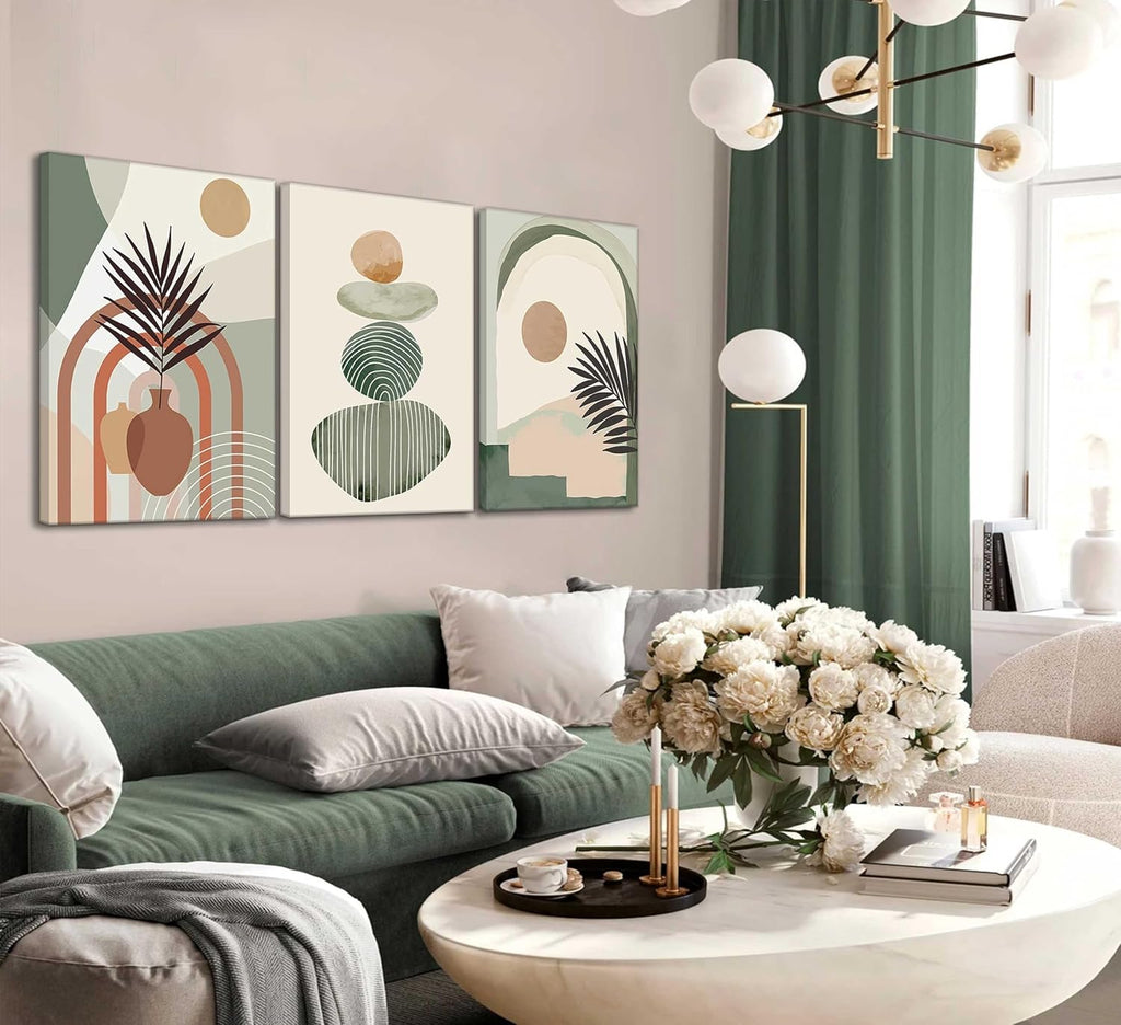 3 Pcs Boho Art Wall Decor Canvas Wall Art Decor Stretched And Framed Ready To Hang Size 12 X 16in - Trend finder