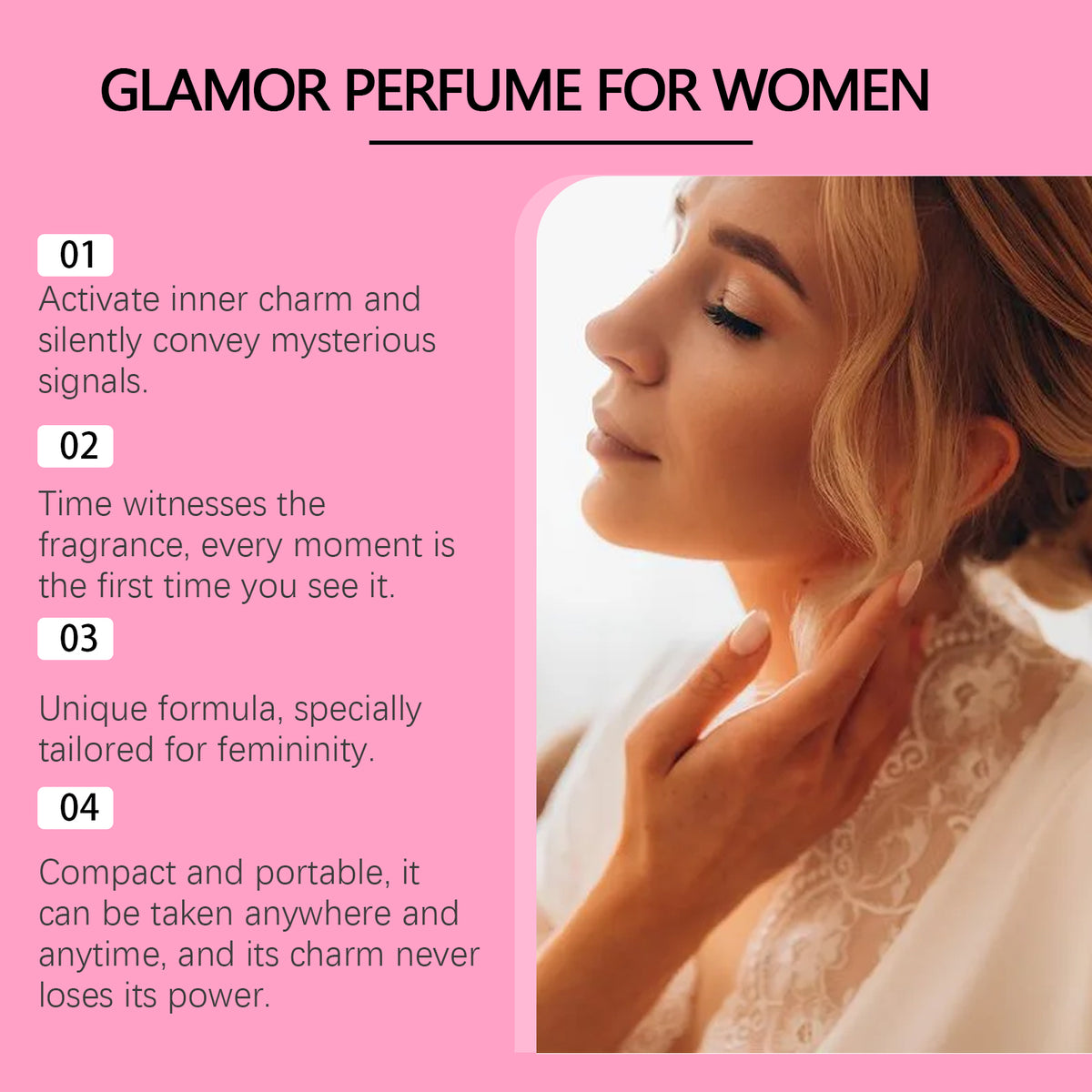 Women Pheromone Roll-On Perfume, Long Lasting Rose Scent Portable Mini Glamor Perfume, Natural Elegant Fragrance For Dating & Daily Use, 10ml - Trend finder