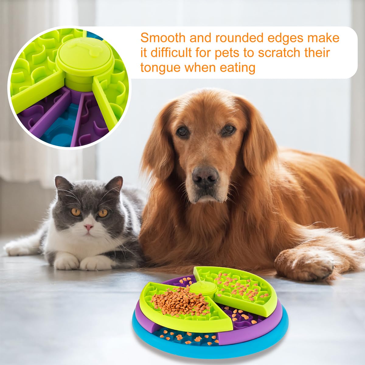 Pet Slow Food Bowl Anti Choking Cat Bowl,3in1 Interactive Dog Feeder Puzzle, Lick Mat & Slow Feeder BowlMental Stimulation Toy For Medium & Large Dogs - Trend finder