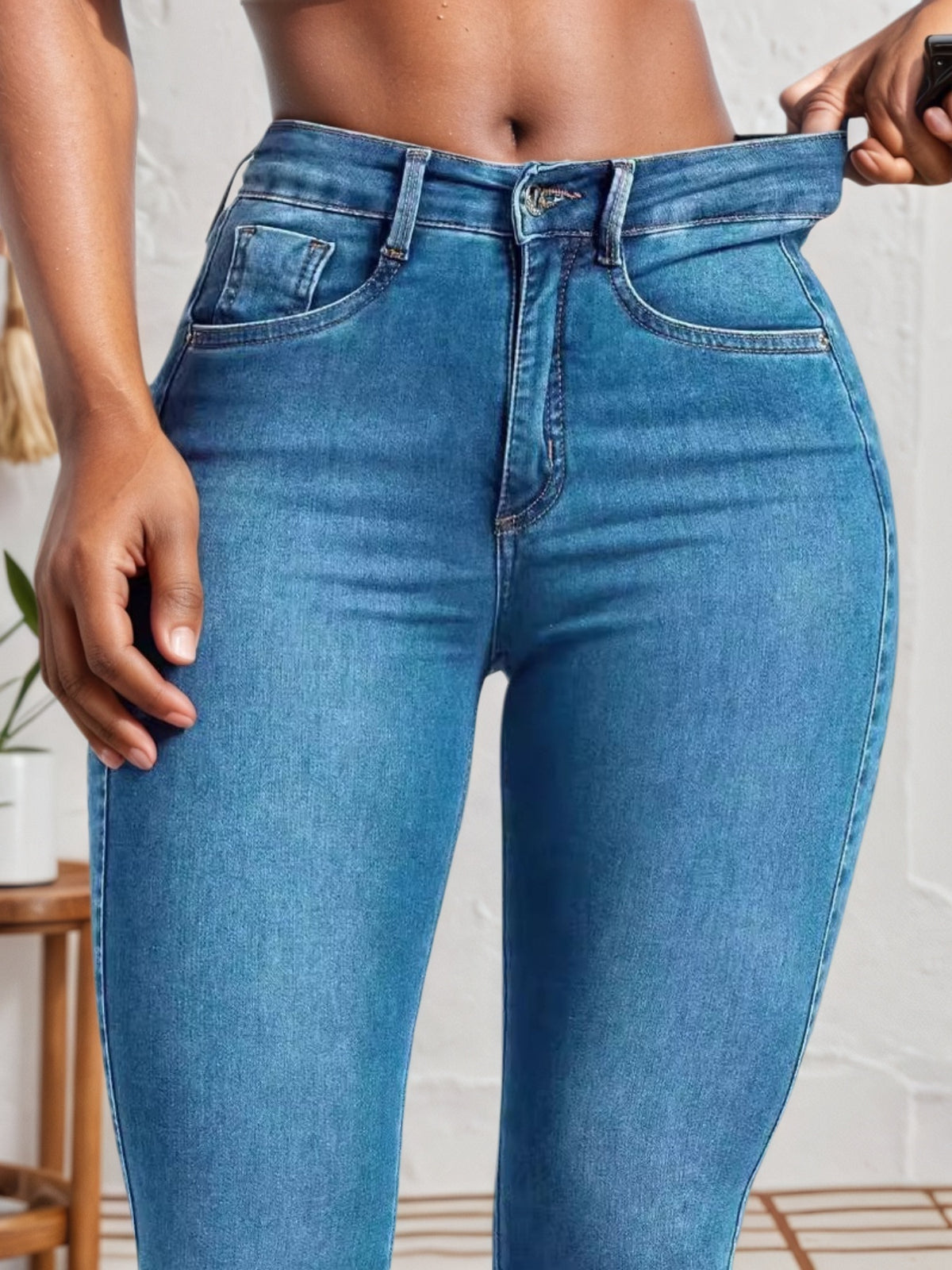 Four Season Versatile Tight Jeans, High Elasticity Slim Fit Comfortable And Fashionable, Classic Solid Color Design, Suitable For Both Casual And Formal Wear, Women's Jeans And Clothing - Trend finder