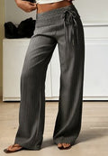Casual Striped High-waisted Loose Wide-leg Pants For Women, A Relaxed Style That Makes Them Look Slimmer, Straight-leg Trousers. - Trend finder