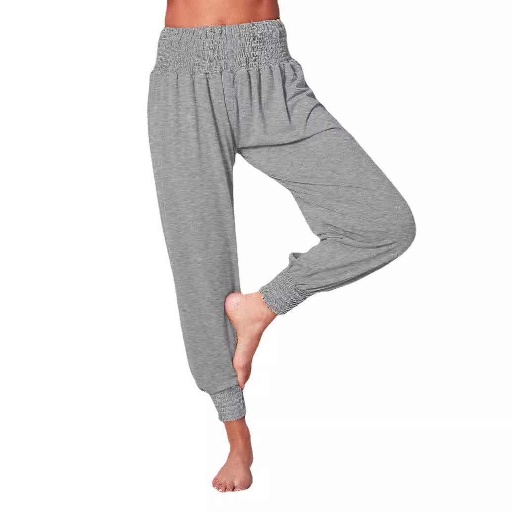 Casual Loose Trousers Solid Color Sports Yoga Ankle Banded Pants Women - Trend finder