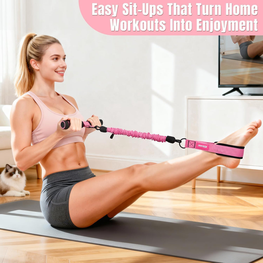 3 Tube Sit Up Resistance Bands With Handles & Foot Pedals, Adjustable Abdominal Exercise Equipment, Multifunctional Resistance Trainer For Abs, Waist, Arms & Leg Workout For Women - Trend finder