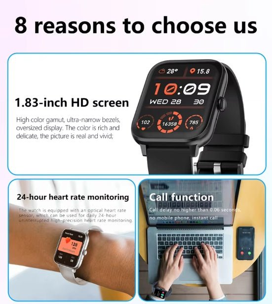 SmartWatch Men Women1.83inch BT Face Heart Rate Fitness Tracker - Trend finder