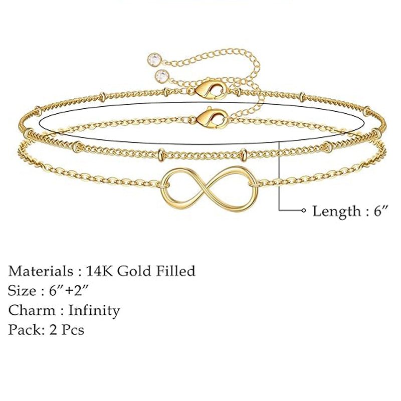 Dainty Gold Bracelets For Women, 14K Gold Filled Adjustable Layered Bracelet Cute Oval Chain Bar Gold Bracelets For Women Jewelry - Trend finder