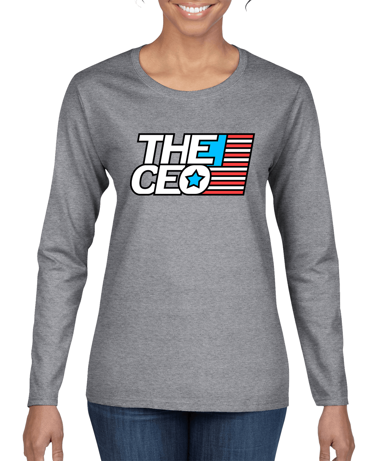 American Flag The CEO Women's Long Sleeve Shirt