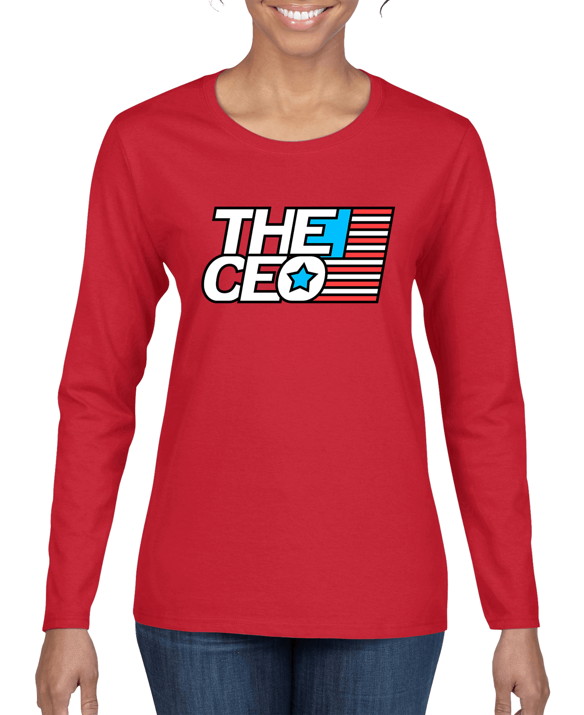 American Flag The CEO Women's Long Sleeve Shirt