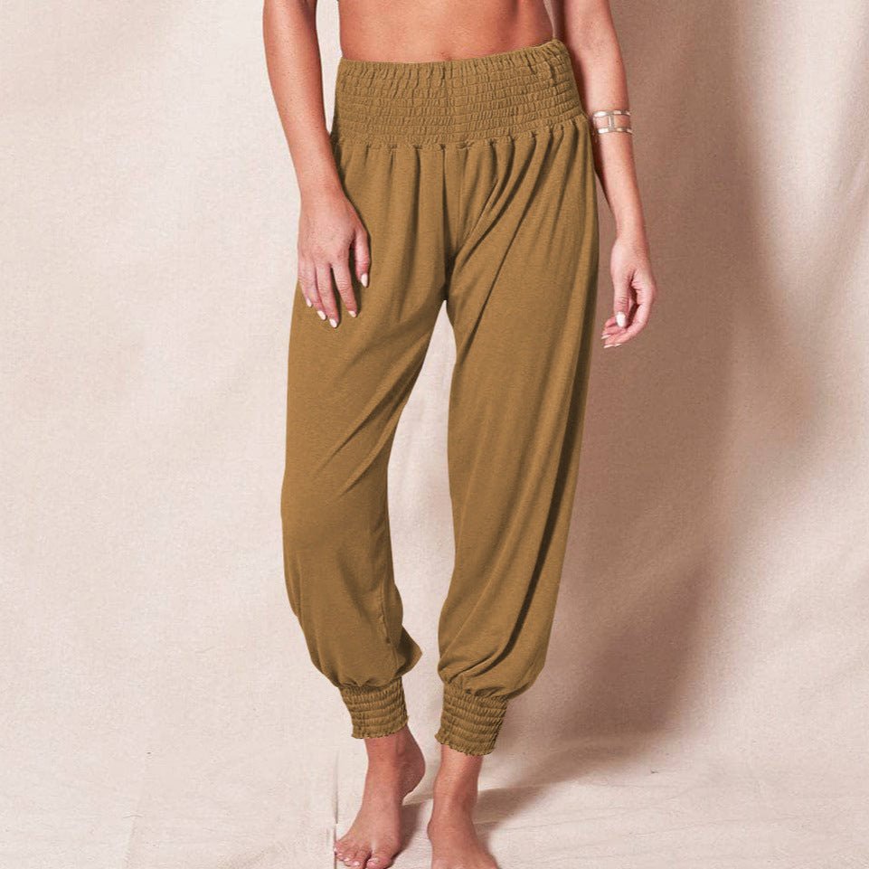 Casual Loose Trousers Solid Color Sports Yoga Ankle Banded Pants Women - Trend finder