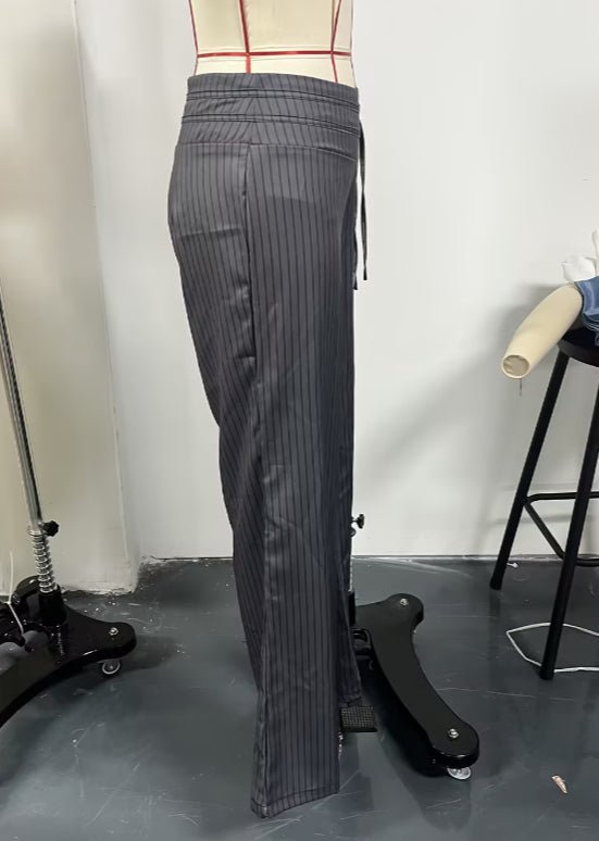 Casual Striped High-waisted Loose Wide-leg Pants For Women, A Relaxed Style That Makes Them Look Slimmer, Straight-leg Trousers. - Trend finder