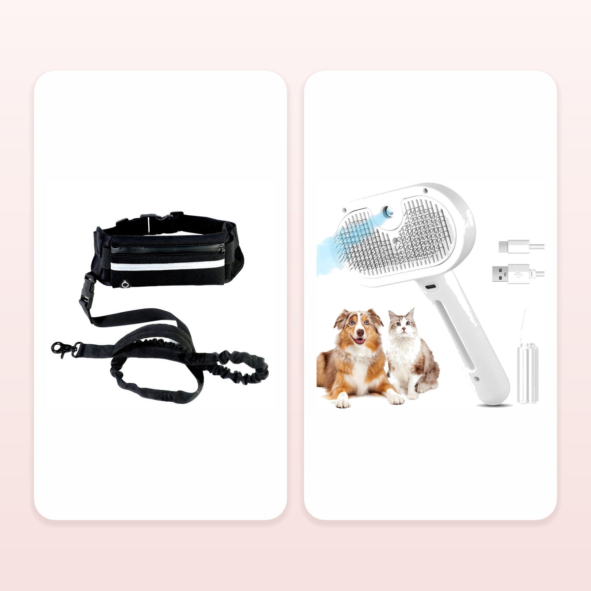 Hands Free Dog Leash Pet Walking And Training Belt With Shock Absorbing Bungee Leash For Up To 180lbs Large Dogs Phone Pocket And Water Bottle Holder Bundle — included products