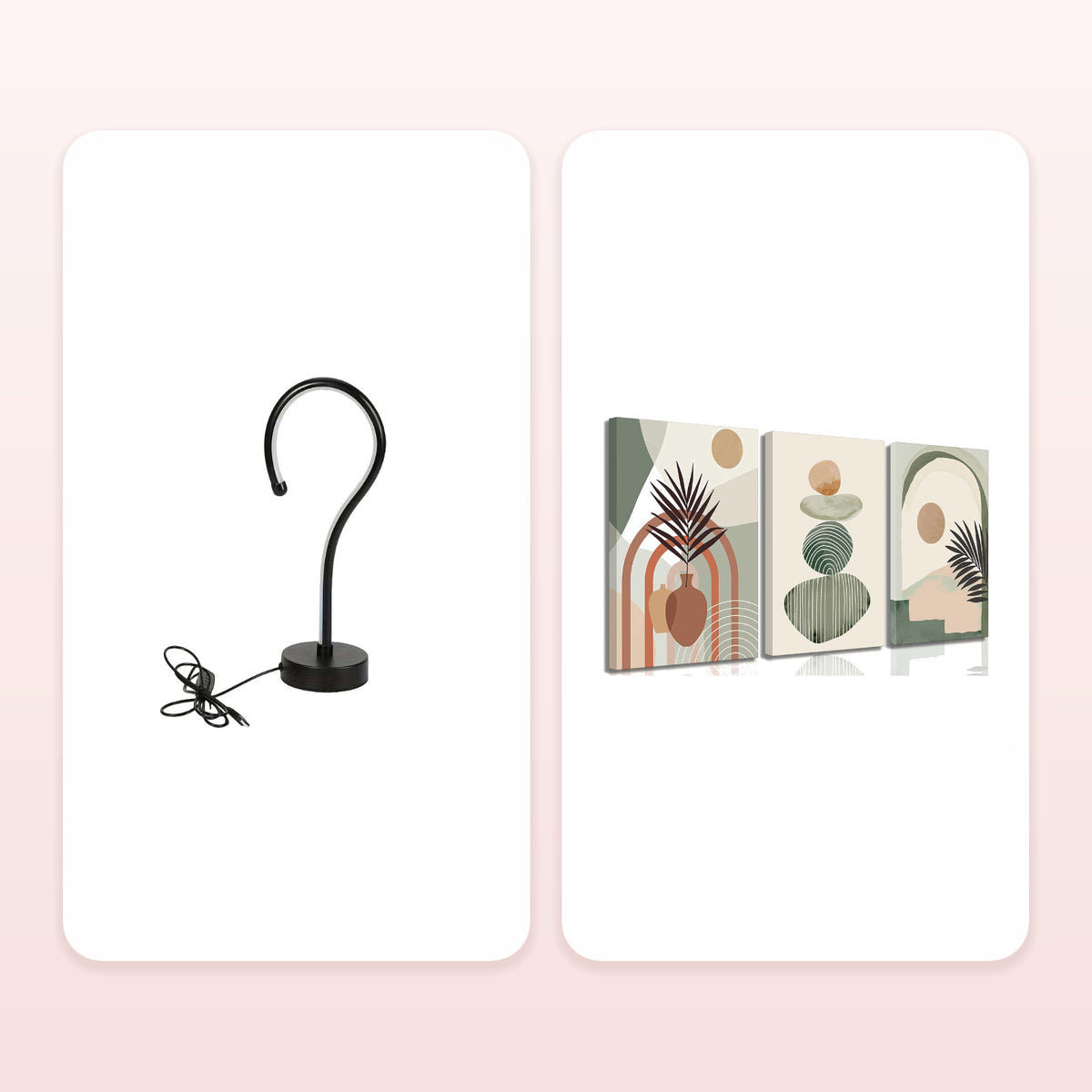 2PC Creative Question Mark Shape Table Lamp, USB Three-color Dimming Desktop Decoration Table Lamp Bundle — included products