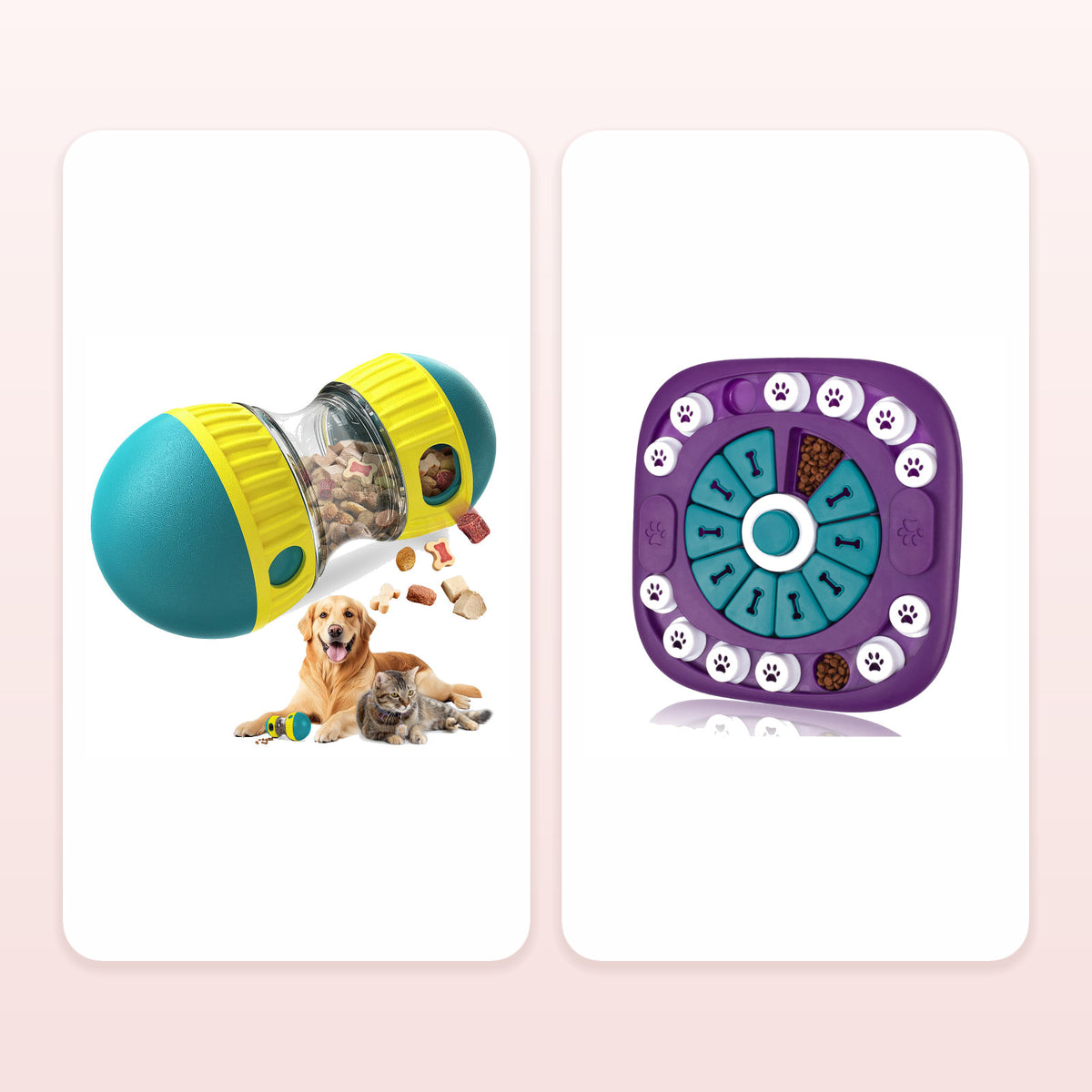 Dog Puzzle Toy, Adjustable Treat Dispensing Ball Food Dispenser Tough Slow Feeder Puppy Enrichment Training Toy Pet Interactive Chase Toys For Small Medium Large Dogs Bundle — included products