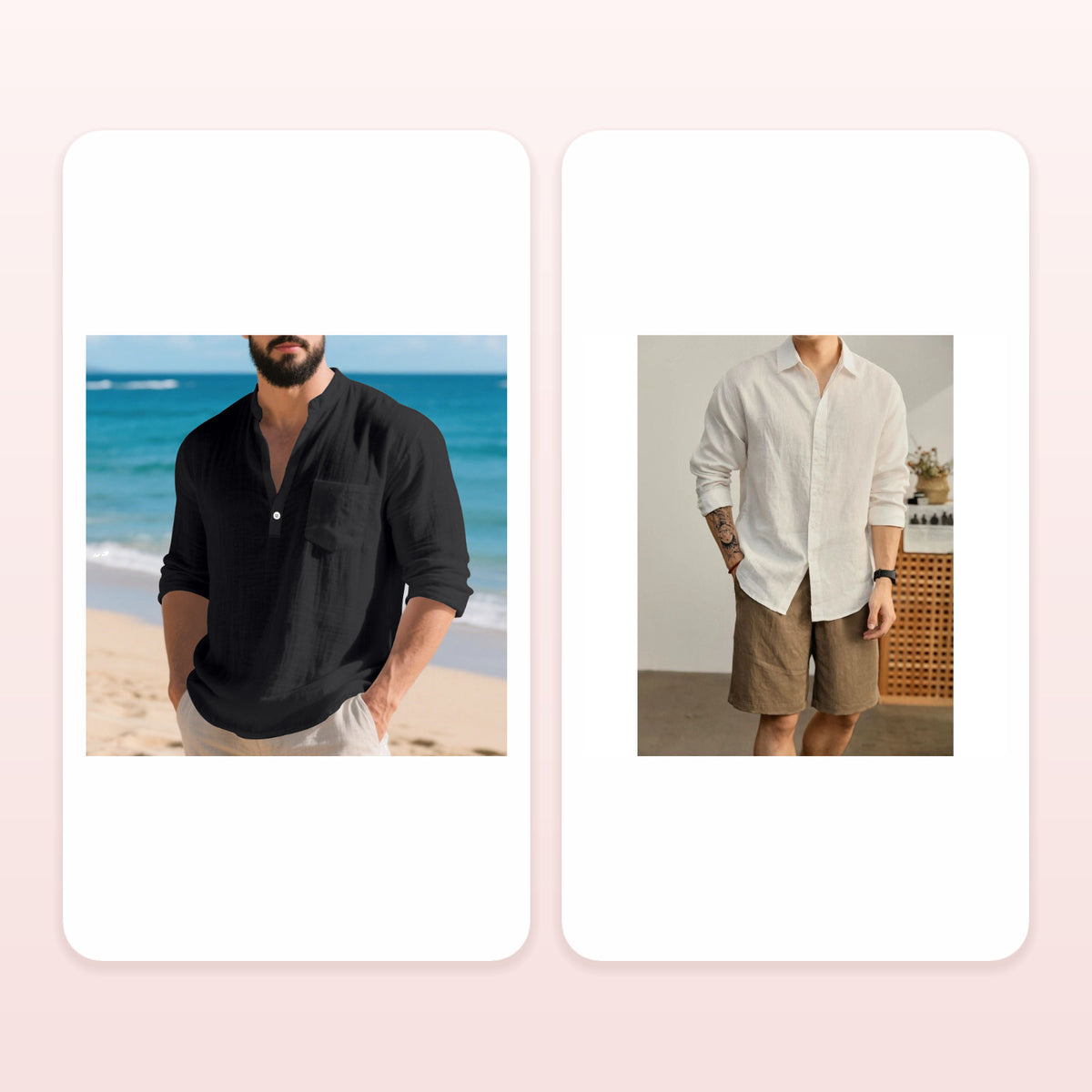 American Style Linen Long-sleeved Men's T-shirt Bundle — included products