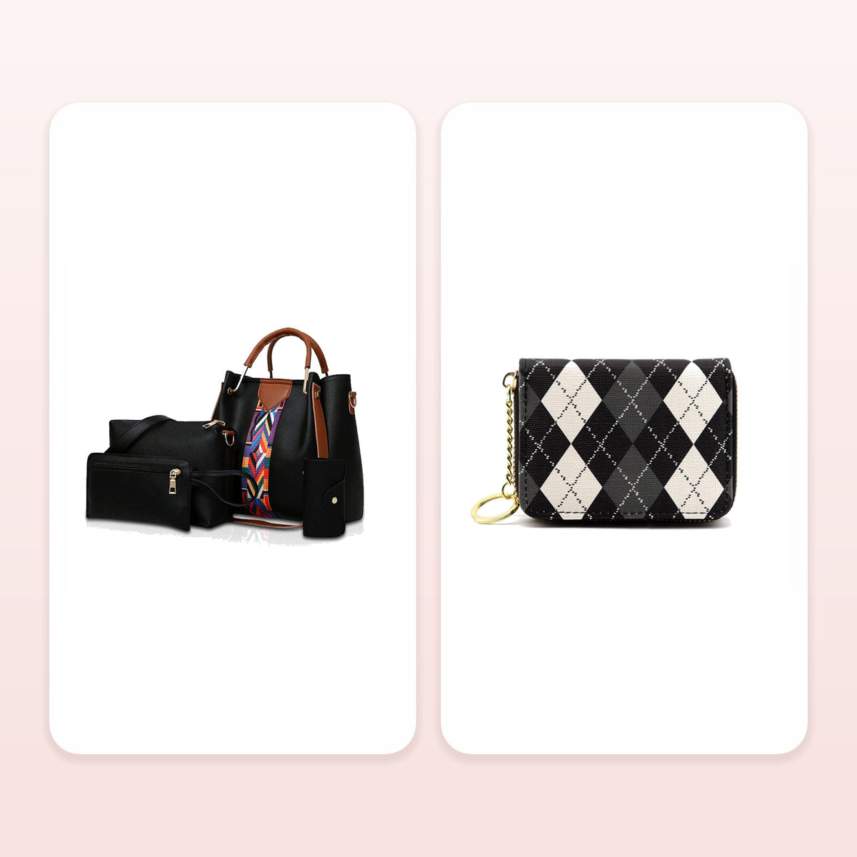 Women Handbags Shoulder Bags 4 Pcs Handbags For Ladies Top-Handles Crossbody Bags Purse Wallet Bundle — included products