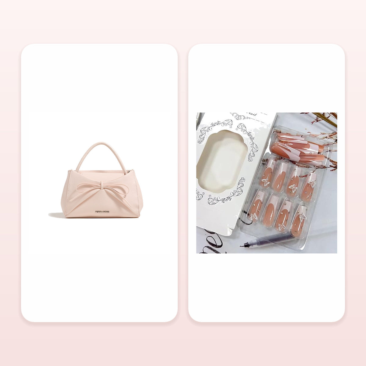 Sweet Girls Bow-Knot Handheld Small Square Bag Womens Shoulder Crossbody Bundle — included products