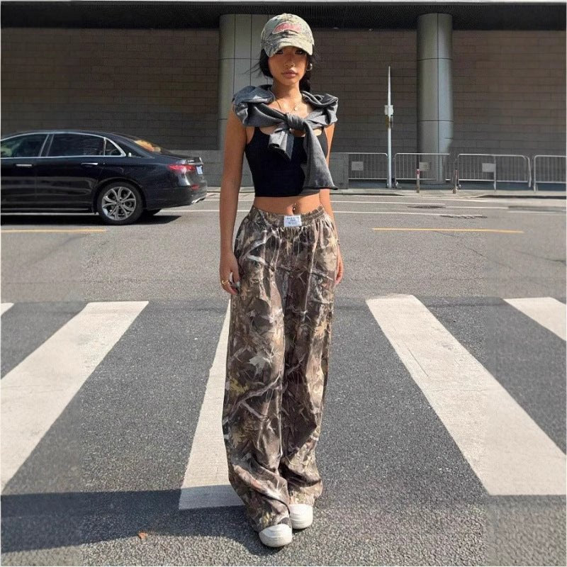 Slimming Casual Pants Hip Hop Retro Street Multi-pocket Camouflage Cargo Pants For Women Y2k Hip-hop Cargo Grunge Baggy Trousers - Trend finder