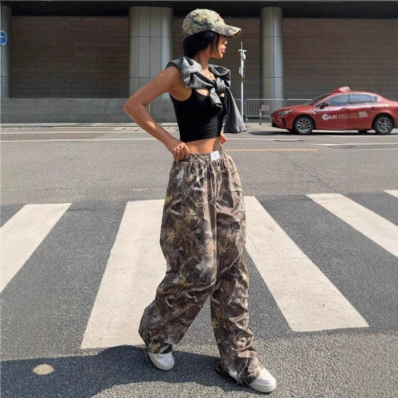 Slimming Casual Pants Hip Hop Retro Street Multi-pocket Camouflage Cargo Pants For Women Y2k Hip-hop Cargo Grunge Baggy Trousers - Trend finder