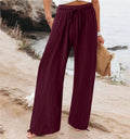 Women's Cotton And Linen Wide-leg Beach Pants Casual Pants - Trend finder