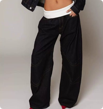 Loose-fitting Straight-leg Jeans With Pockets Fashion Casual Trousers Street-style Pants Women's Clothing - Trend finder