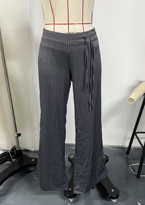 Casual Striped High-waisted Loose Wide-leg Pants For Women, A Relaxed Style That Makes Them Look Slimmer, Straight-leg Trousers. - Trend finder