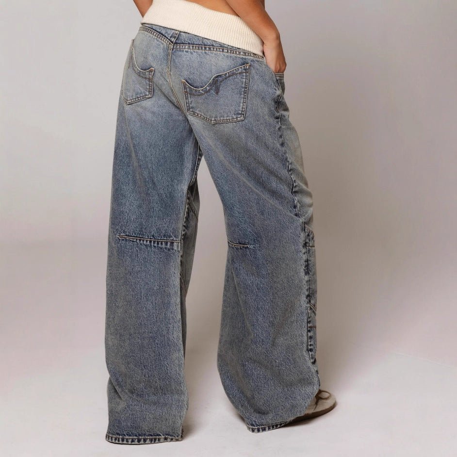 Loose-fitting Straight-leg Jeans With Pockets Fashion Casual Trousers Street-style Pants Women's Clothing - Trend finder