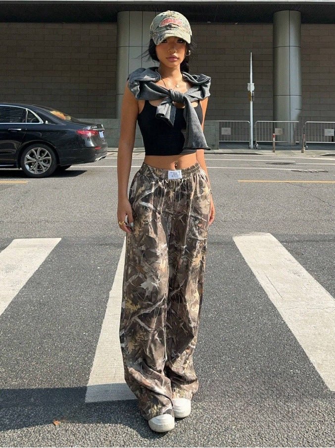 Slimming Casual Pants Hip Hop Retro Street Multi-pocket Camouflage Cargo Pants For Women Y2k Hip-hop Cargo Grunge Baggy Trousers - Trend finder