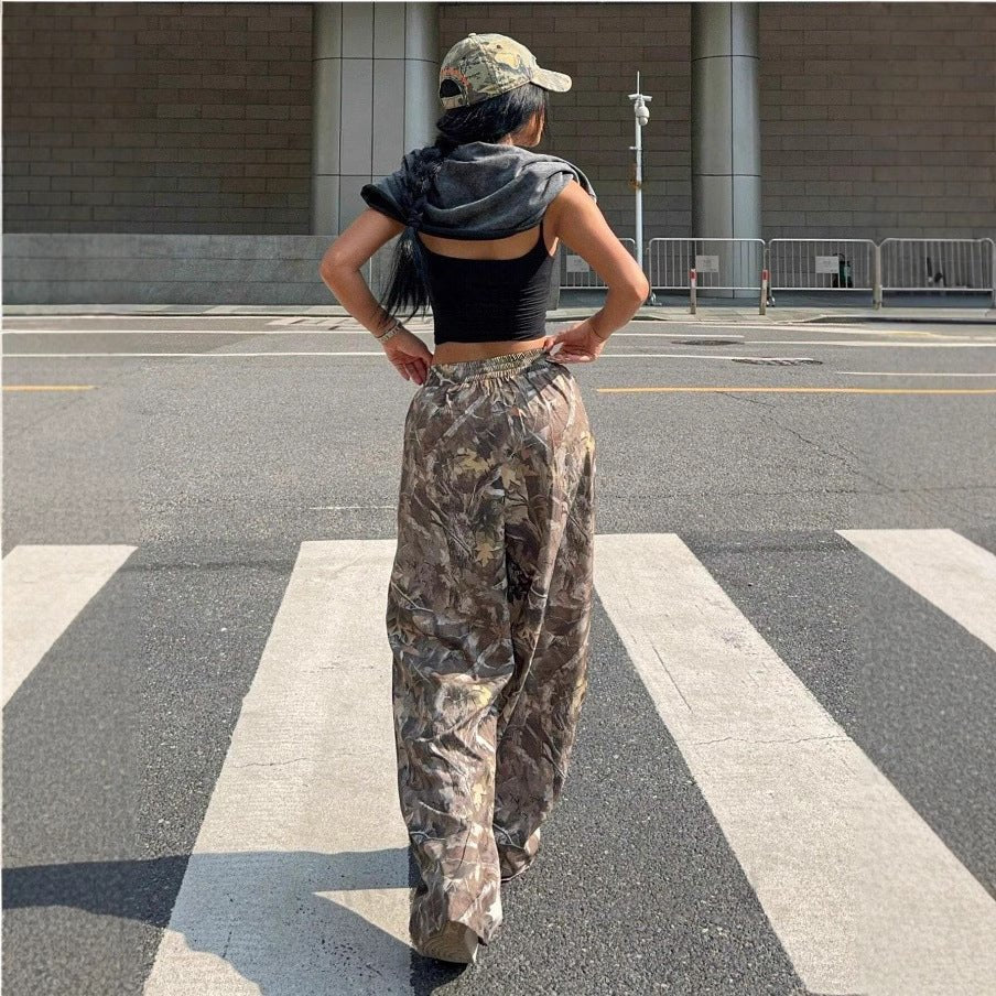 Slimming Casual Pants Hip Hop Retro Street Multi-pocket Camouflage Cargo Pants For Women Y2k Hip-hop Cargo Grunge Baggy Trousers - Trend finder