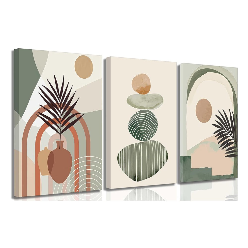 3 Pcs Boho Art Wall Decor Canvas Wall Art Decor Stretched And Framed Ready To Hang Size 12 X 16in - Trend finder