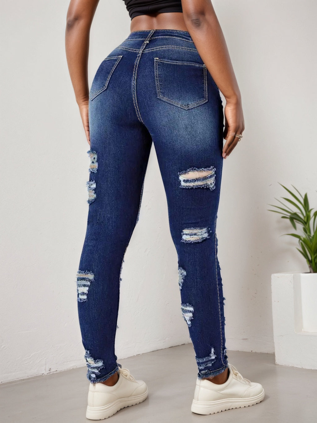 Women’s Ripped Tight Cropped Pants, New High Stretch Jeans, Fashionable And Versatile Street Style, Slim Fit Design, Women’s Jeans And Clothing - Trend finder