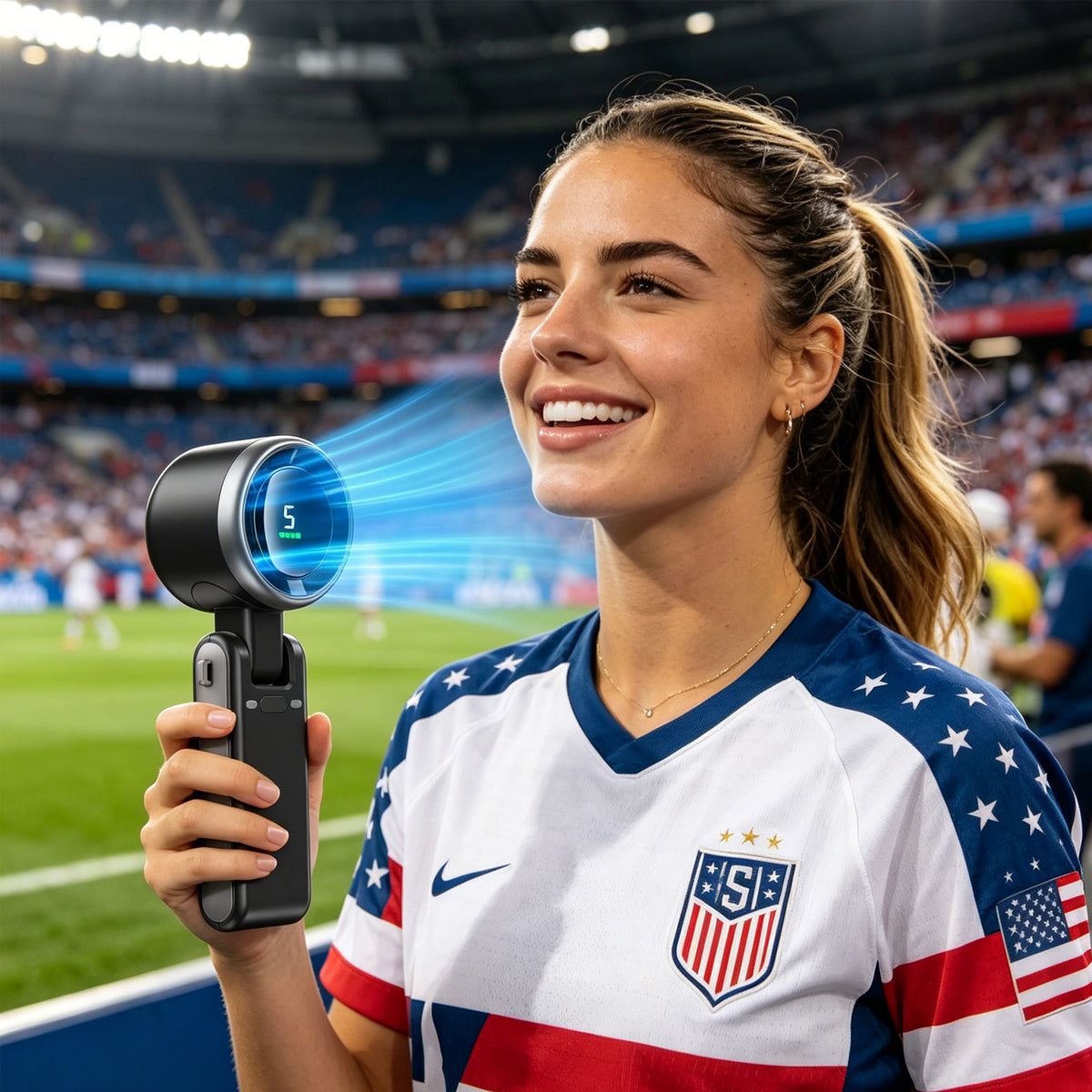 3 IN 1 Portable Handheld Turbo Fan, 5 Gear Wind,2500mAh Battery,World Cup USA Soccer Fan Portable Fan For Stadium Games - Trend finder